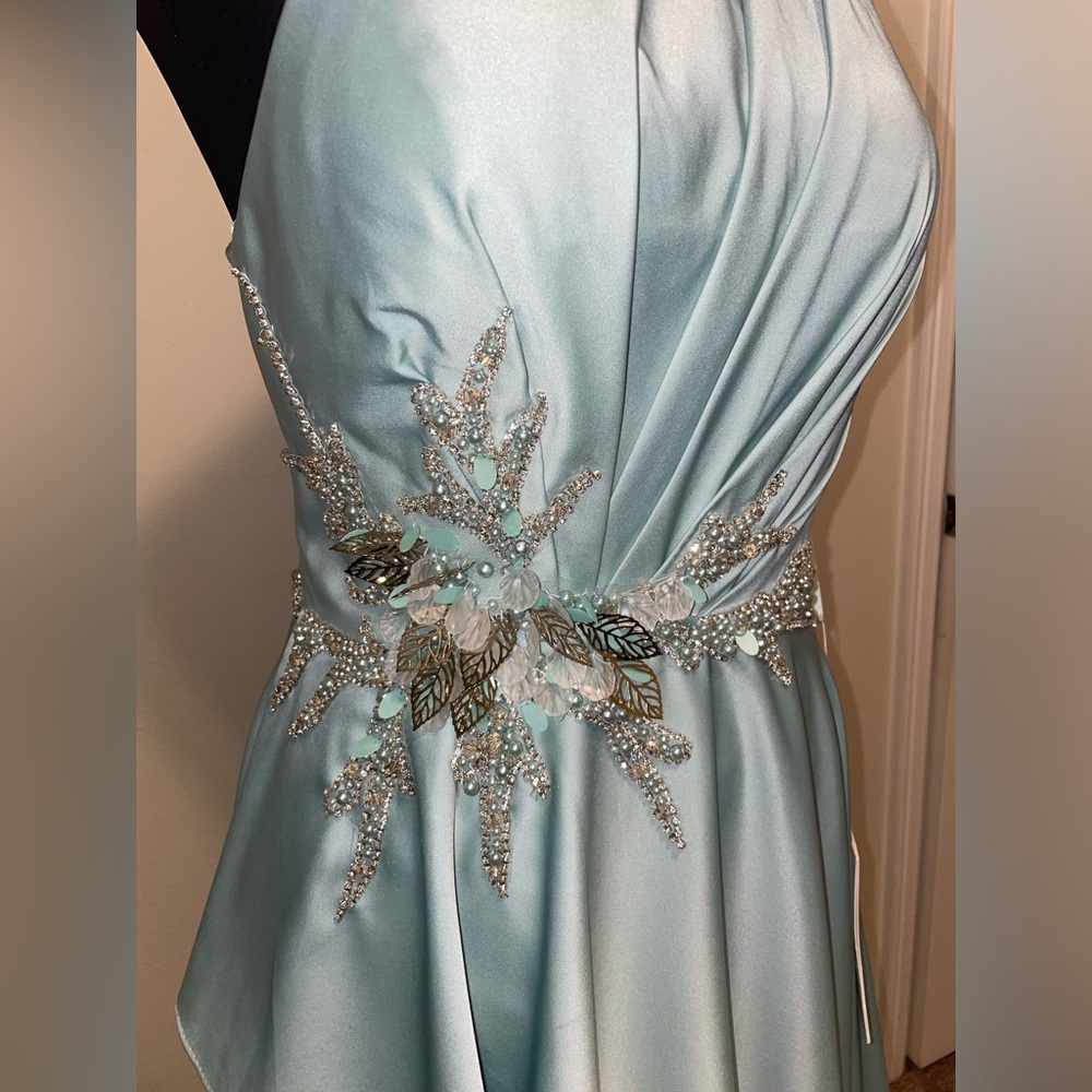 Prom dress, EMBELLISHED ONE SHOULDER ASYMMETRICAL GOWN